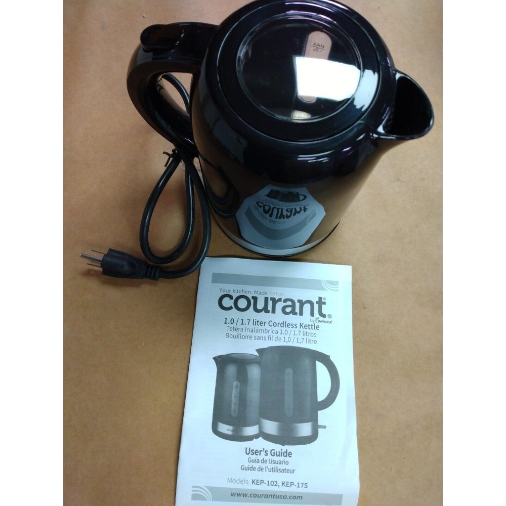 Courant KEP102K 1-Liter Electric Kettle Cordless with LED Light, 1000W Power